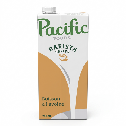 Brique de boisson à l'avoine Pacific Foods Barista Series (946 ml) sur fond blanc