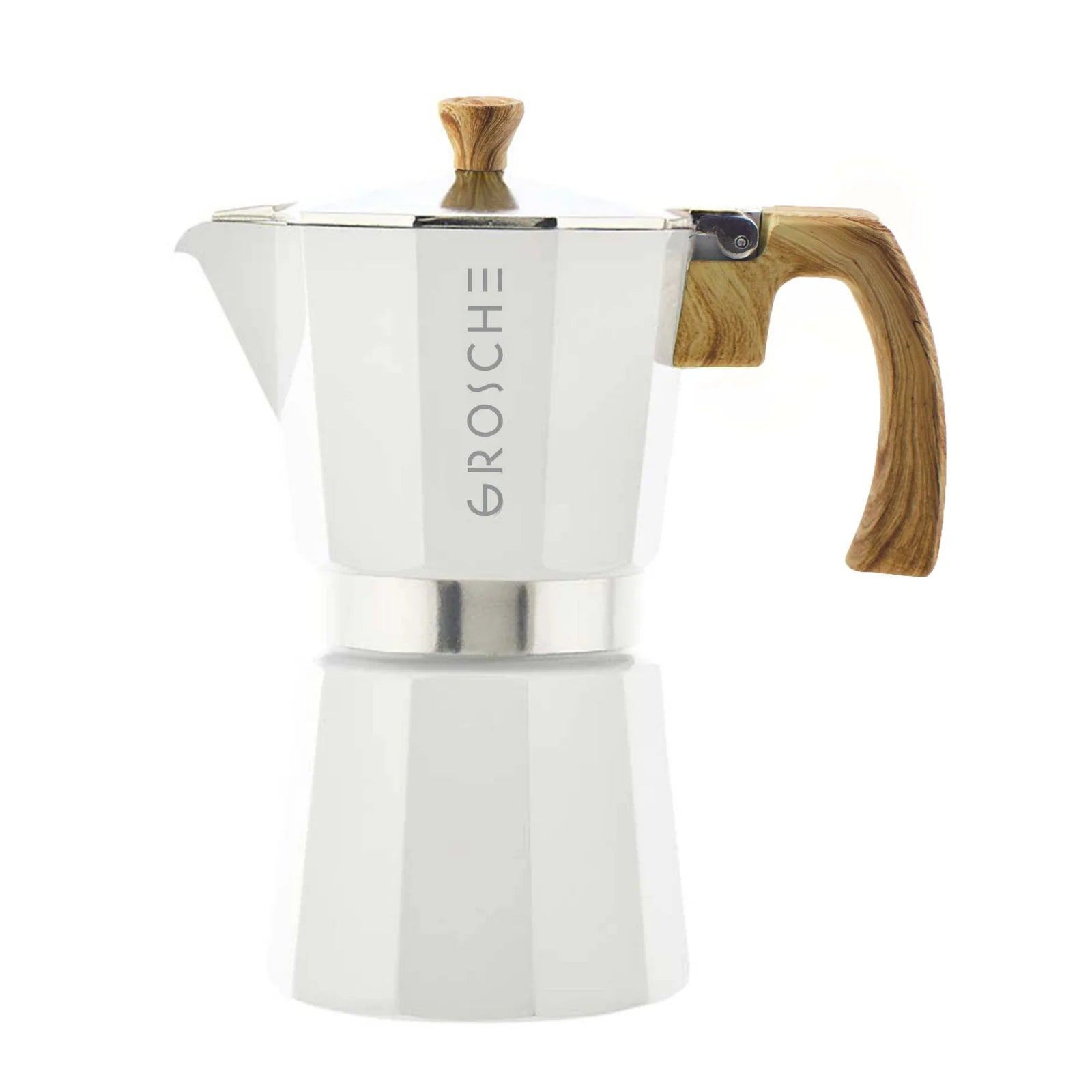 Cafetière moka blanche 6 tasses – White 6 cup stovetop moka pot | Di Napoli Caffè