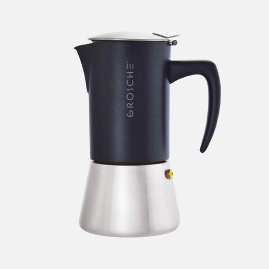 Cafetière moka italienne noire induction – Black induction stovetop moka pot | Di Napoli Caffè