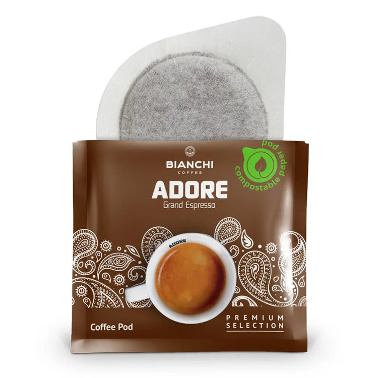 Dosette ESE compostable Bianchi Adore Grand Espresso – Bianchi Adore Grand Espresso compostable ESE pod | Di Napoli Caffè