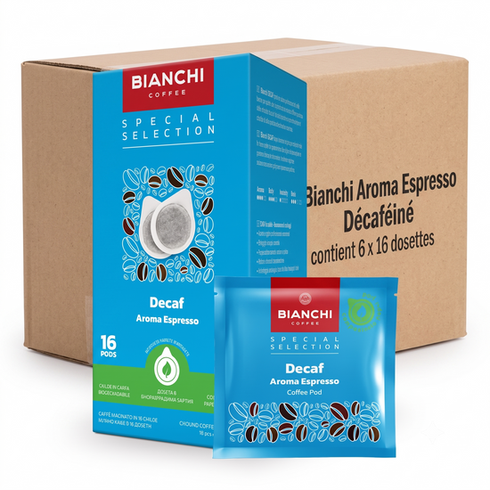 Dosettes ESE Bianchi Aroma Espresso décaféiné – Bianchi Aroma Espresso decaf ESE coffee pods | Di Napoli Caffè