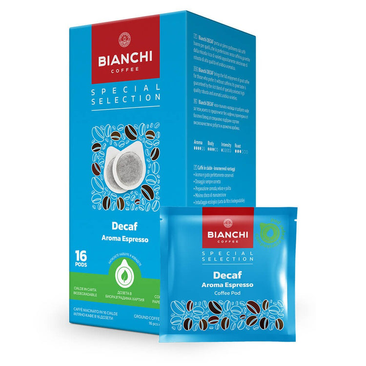 Dosettes ESE Bianchi Aroma Espresso décaféiné boîte – Bianchi Aroma Espresso decaf ESE pods box | Di Napoli Caffè