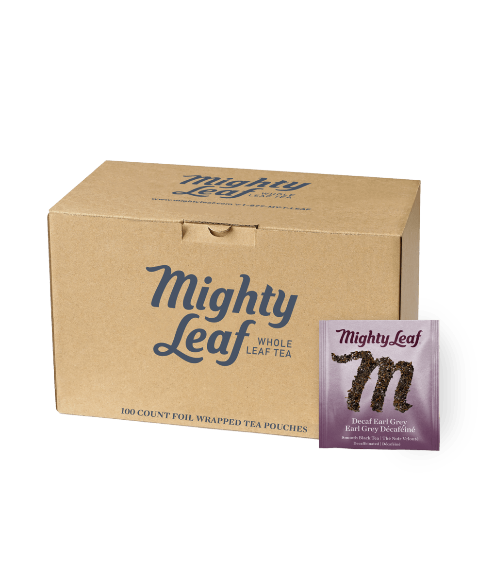 Mighty Leaf — Thé noir earl grey décaféiné, caisse de 100 sachets