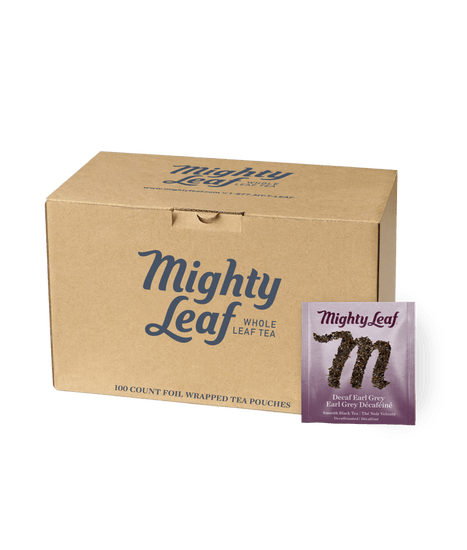 Mighty Leaf — Thé noir earl grey décaféiné, caisse de 100 sachets