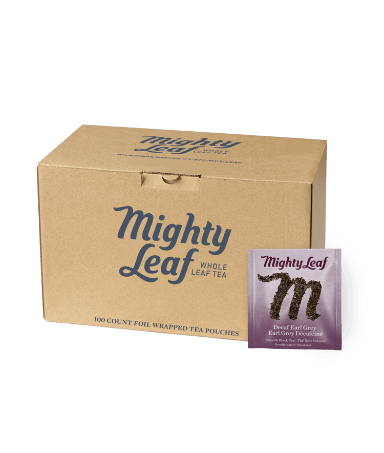 Mighty Leaf — Thé noir earl grey décaféiné, caisse de 100 sachets