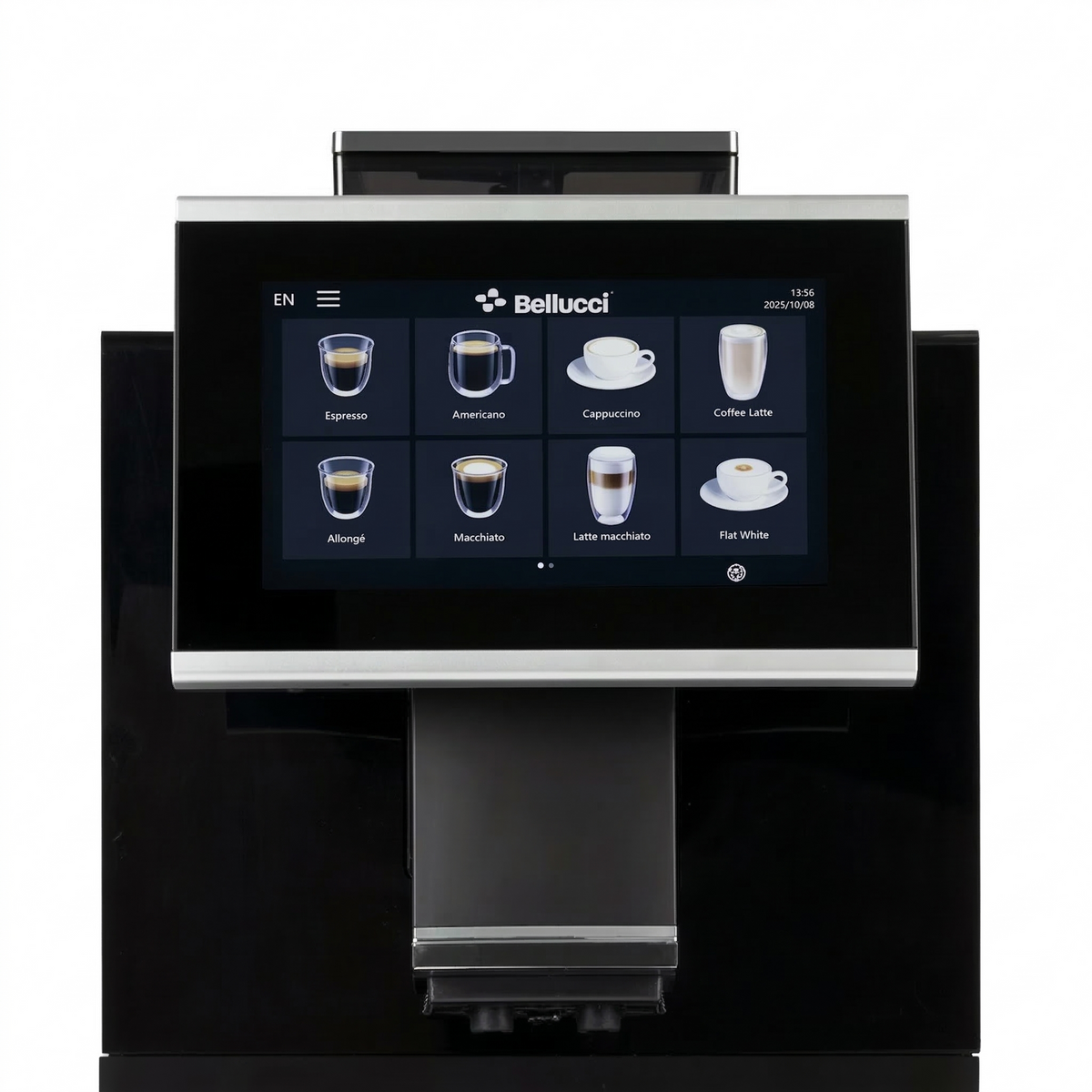 Écran tactile machine Bellucci Bistro Pro menu des boissons – Bellucci Bistro Pro touchscreen drink menu | Di Napoli Caffè