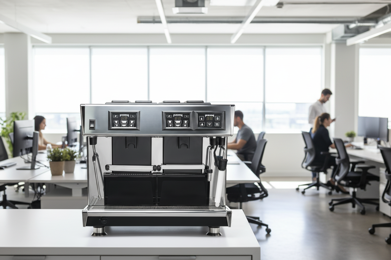 Machine espresso Pony 4 dans un espace de bureau – Pony 4 espresso machine in an office space | Di Napoli Caffè