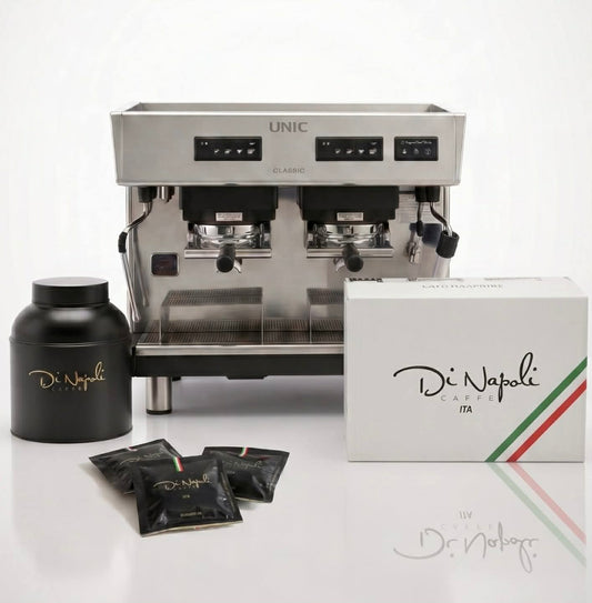 Machine espresso commerciale Unic DCA dosettes ESE 2 groupes – Unic DCA ESE pod 2 group commercial espresso machine | Di Napoli Caffè