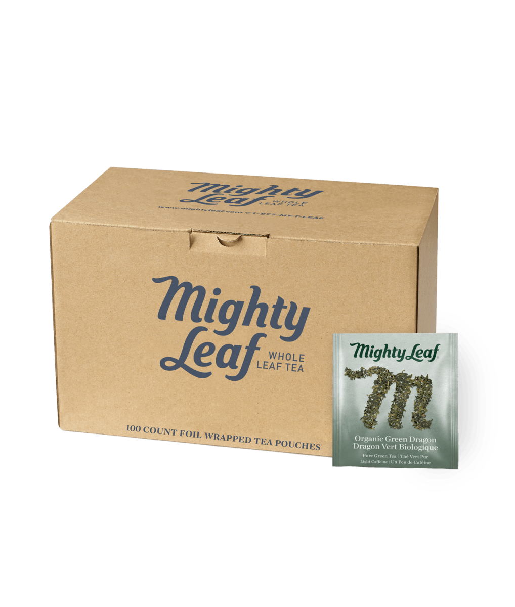 Mighty Leaf — Thé vert dragon biologique, caisse de 100 sachets