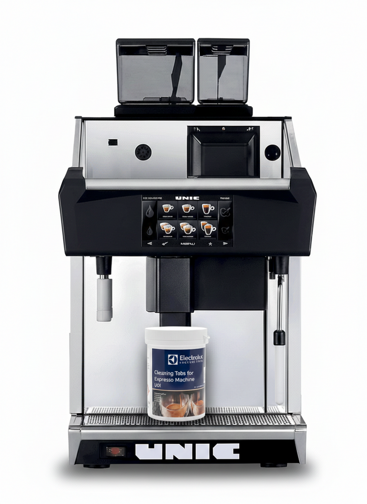 Machine à café Unic avec pastilles de nettoyage Electrolux – Unic coffee machine with cleaning tablets | Di Napoli Caffè