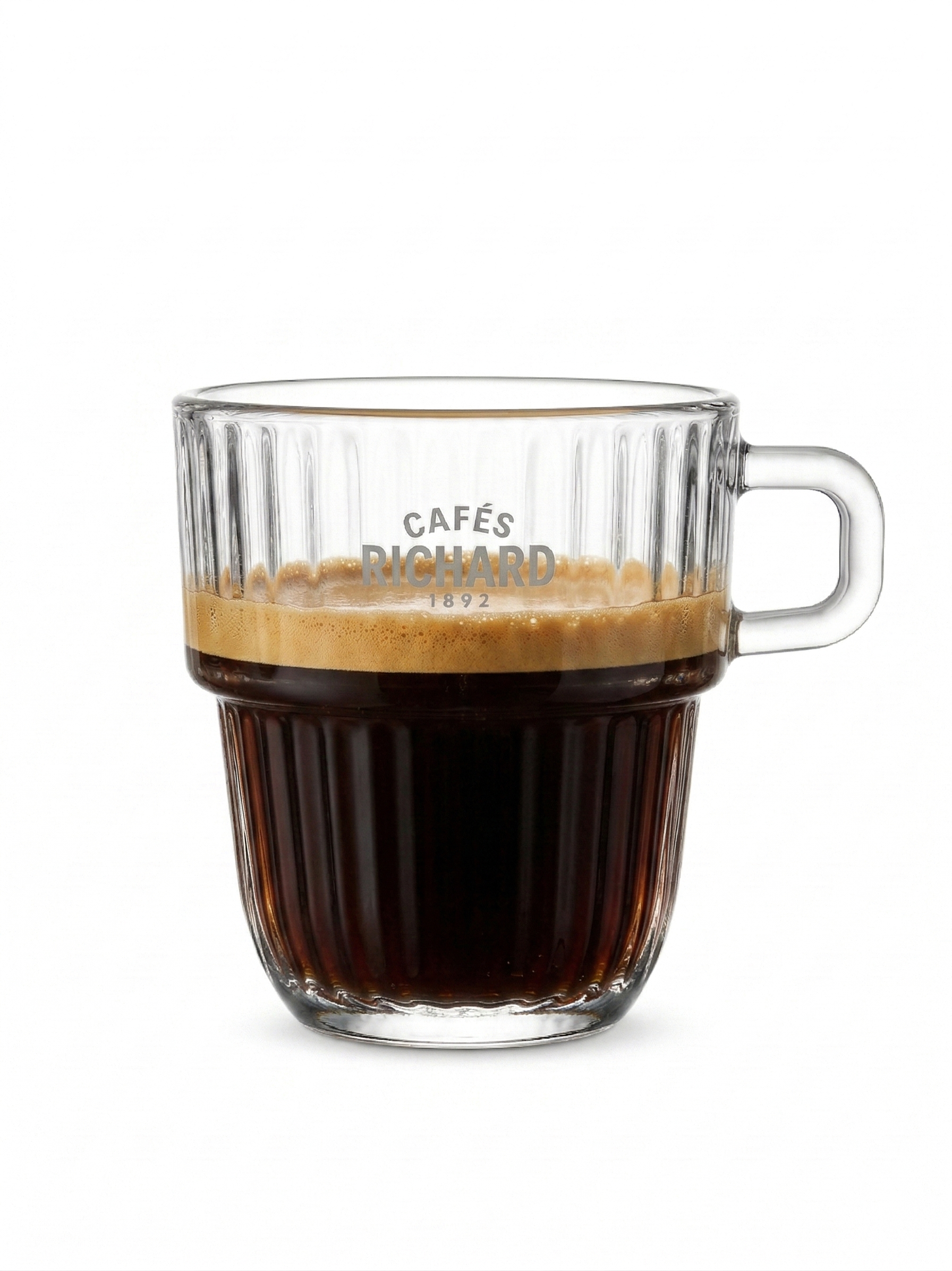 Tasse de comptoir en verre Richard avec espresso – Richard glass cup with espresso | Di Napoli Caffè