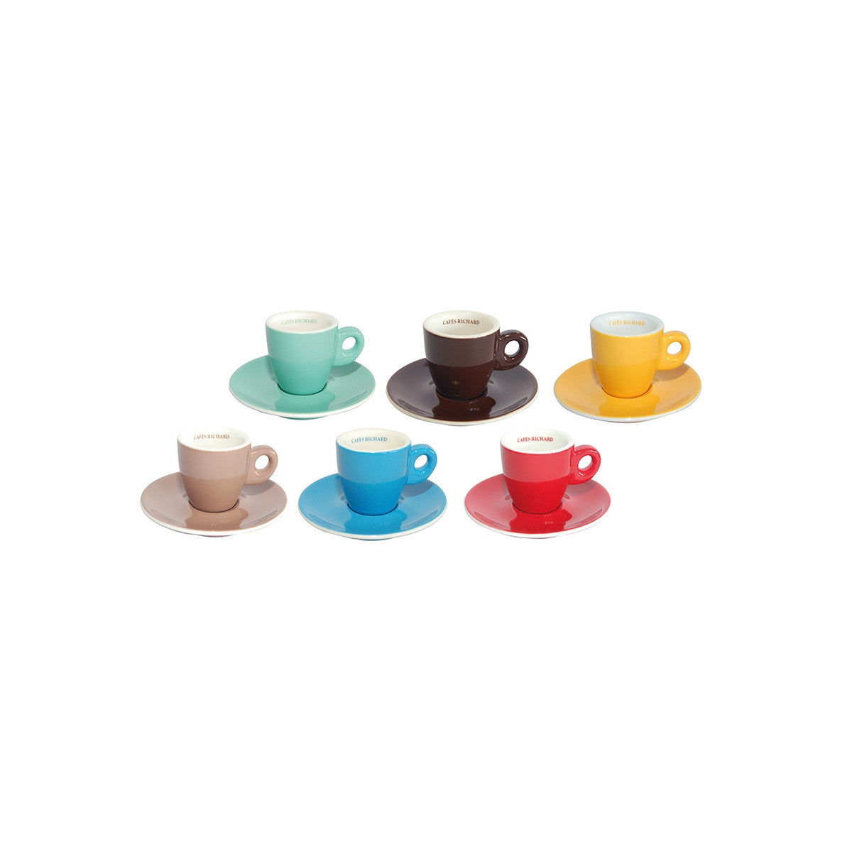 Tasses à espresso Cafés Richard boîte de 6 assorties – Cafés Richard espresso cups set of 6 assorted | Di Napoli Caffè