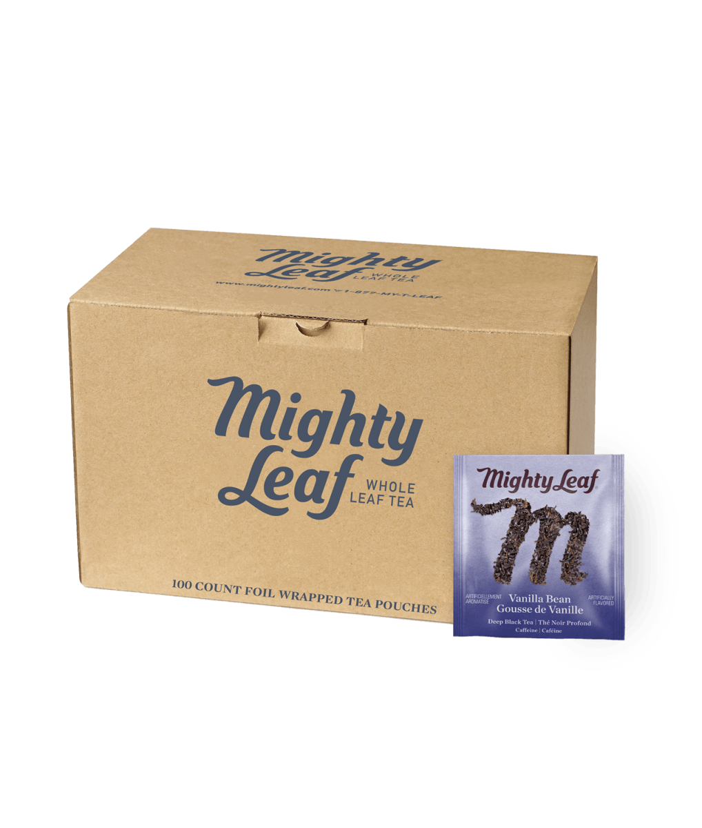 Mighty Leaf — Thé noir vanille entière, caisse de 100 sachets