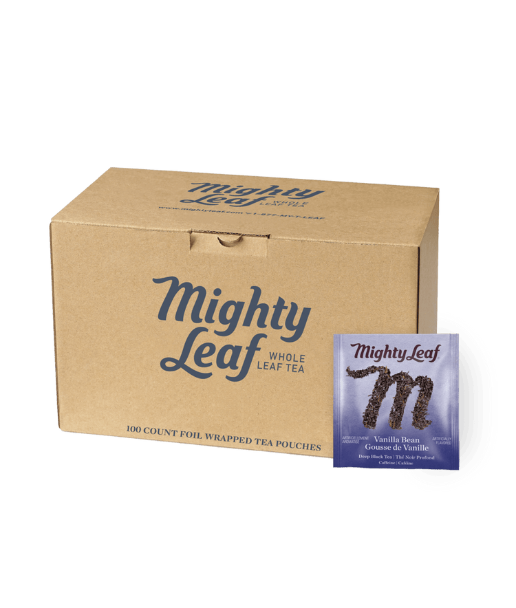 Mighty Leaf — Thé noir vanille entière, caisse de 100 sachets