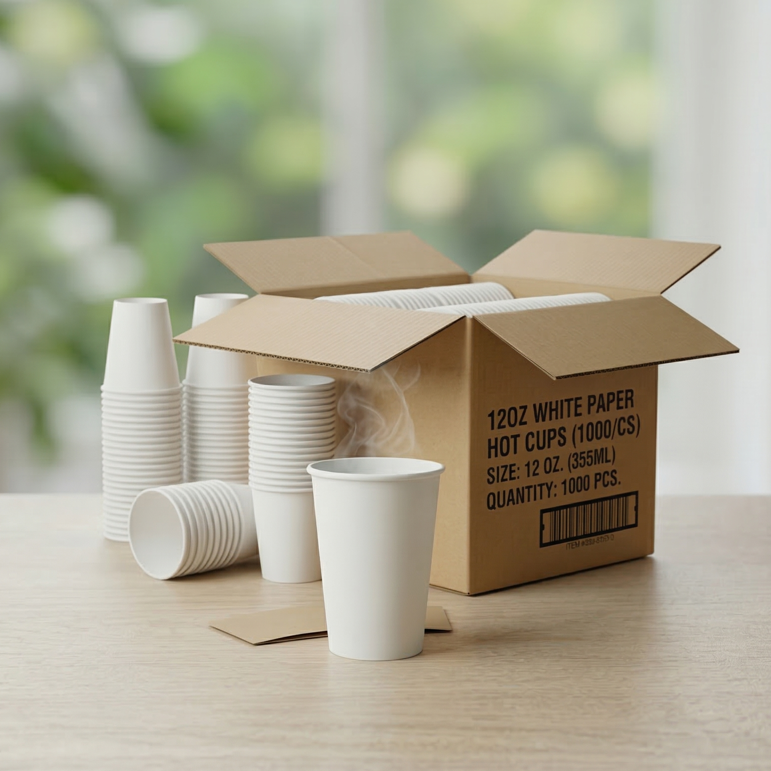 Boîte de 1000 verres en carton blancs 12 oz – Box of 1000 white 12 oz paper cups | Di Napoli Caffè
