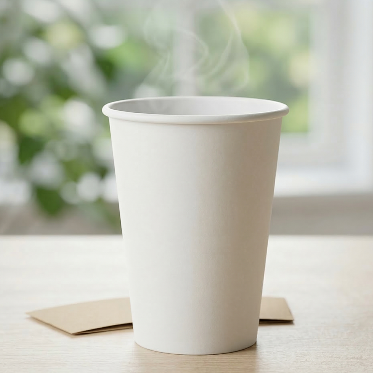 Verres en carton blancs 12 oz pour café – White 12 oz paper coffee cups | Di Napoli Caffè